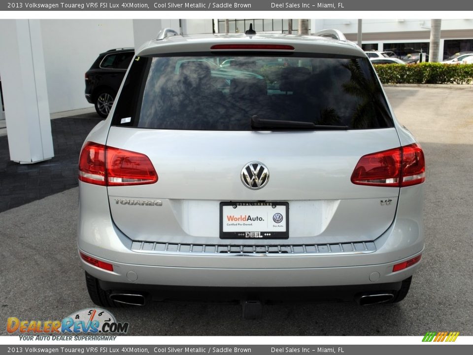 2013 Volkswagen Touareg VR6 FSI Lux 4XMotion Cool Silver Metallic / Saddle Brown Photo #8
