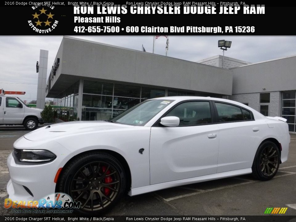 2016 Dodge Charger SRT Hellcat Bright White / Black/Sepia Photo #1