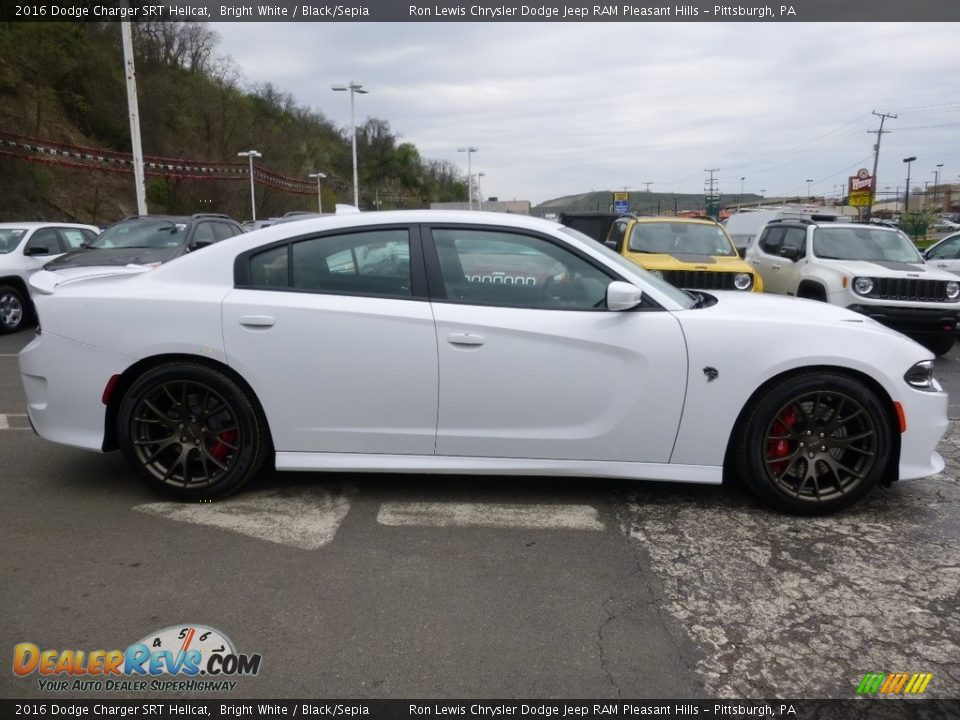 2016 Dodge Charger SRT Hellcat Bright White / Black/Sepia Photo #6