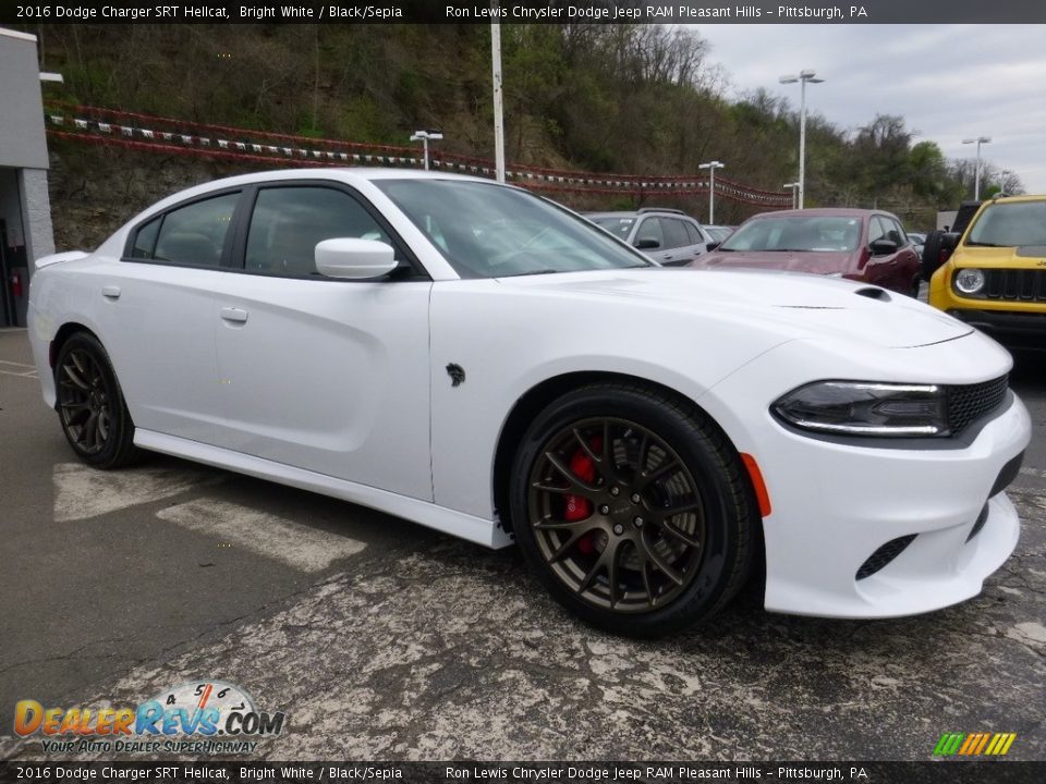 2016 Dodge Charger SRT Hellcat Bright White / Black/Sepia Photo #7