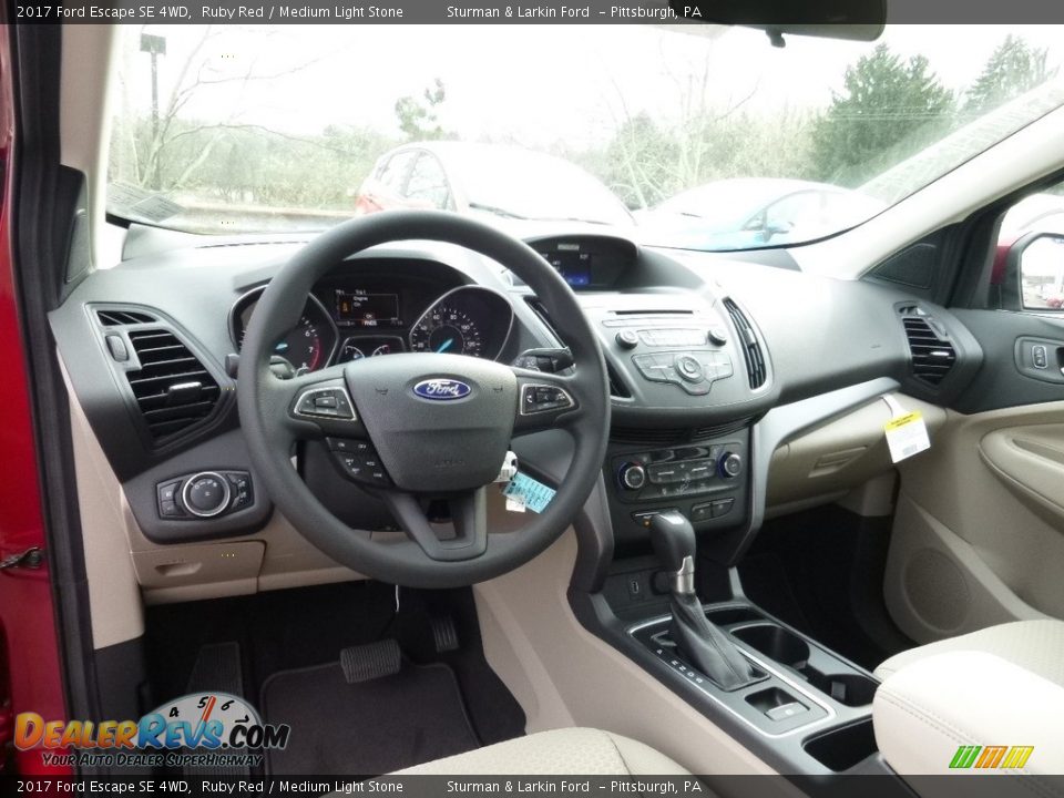 Medium Light Stone Interior - 2017 Ford Escape SE 4WD Photo #9