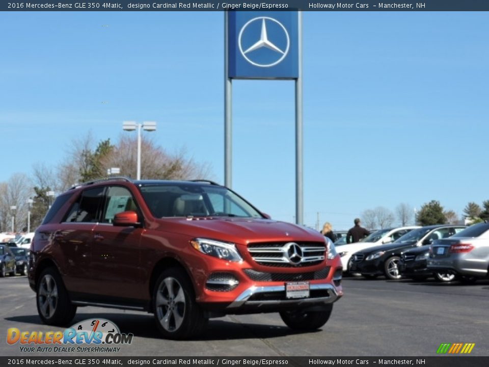 2016 Mercedes-Benz GLE 350 4Matic designo Cardinal Red Metallic / Ginger Beige/Espresso Photo #3
