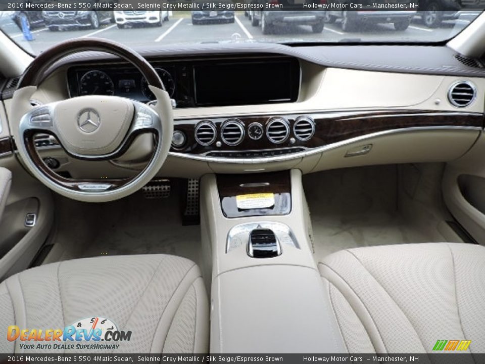 Silk Beige/Espresso Brown Interior - 2016 Mercedes-Benz S 550 4Matic Sedan Photo #6