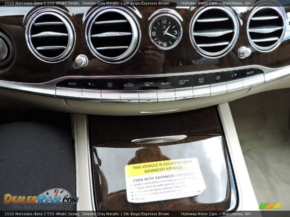 2016 Mercedes-Benz S 550 4Matic Sedan Selenite Grey Metallic / Silk Beige/Espresso Brown Photo #11