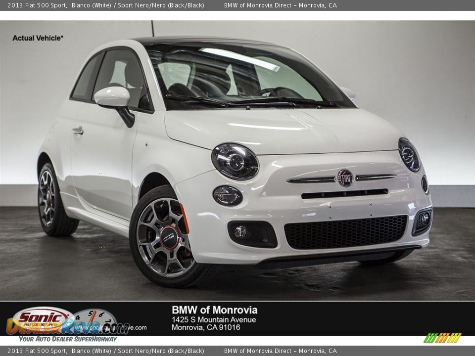 2013 Fiat 500 Sport Bianco (White) / Sport Nero/Nero (Black/Black) Photo #1