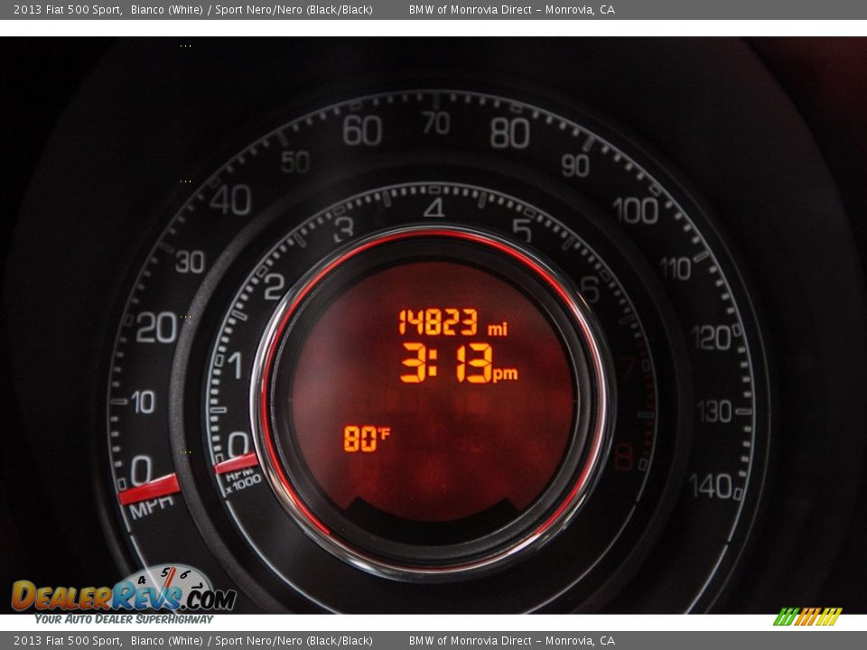 2013 Fiat 500 Sport Bianco (White) / Sport Nero/Nero (Black/Black) Photo #31