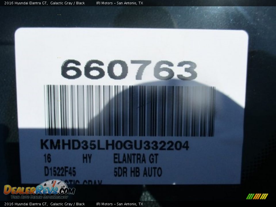 2016 Hyundai Elantra GT Galactic Gray / Black Photo #21