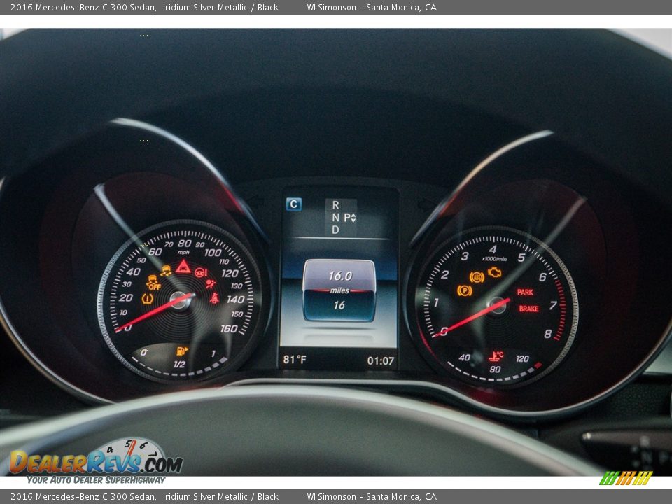 2016 Mercedes-Benz C 300 Sedan Iridium Silver Metallic / Black Photo #7