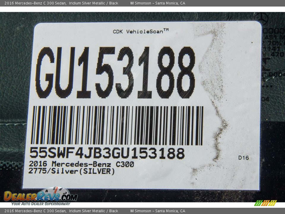 2016 Mercedes-Benz C 300 Sedan Iridium Silver Metallic / Black Photo #8