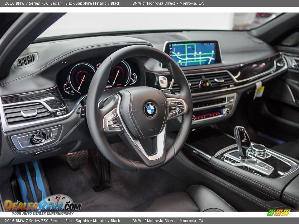 Black Interior - 2016 BMW 7 Series 750i Sedan Photo #6