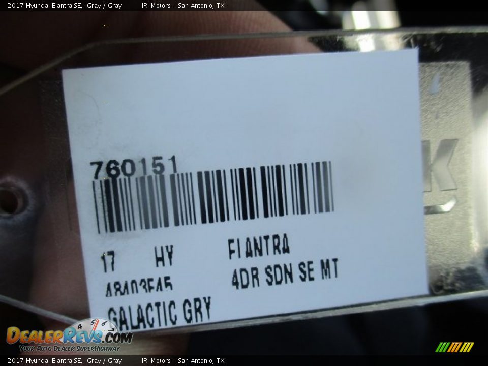 2017 Hyundai Elantra SE Gray / Gray Photo #20