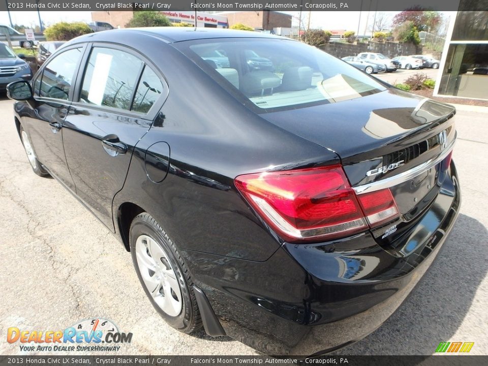 2013 Honda Civic LX Sedan Crystal Black Pearl / Gray Photo #3
