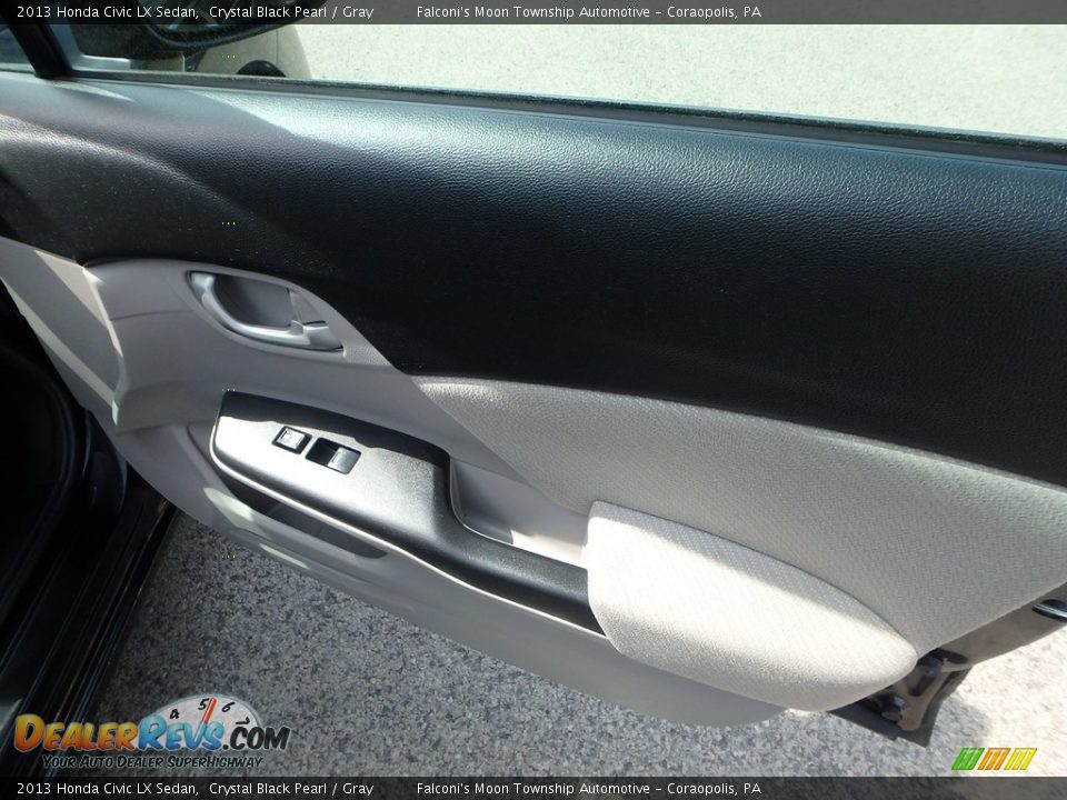 2013 Honda Civic LX Sedan Crystal Black Pearl / Gray Photo #12