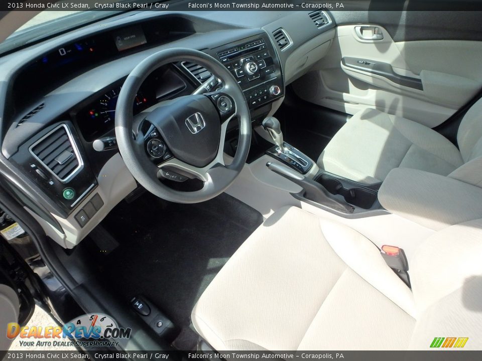 2013 Honda Civic LX Sedan Crystal Black Pearl / Gray Photo #20
