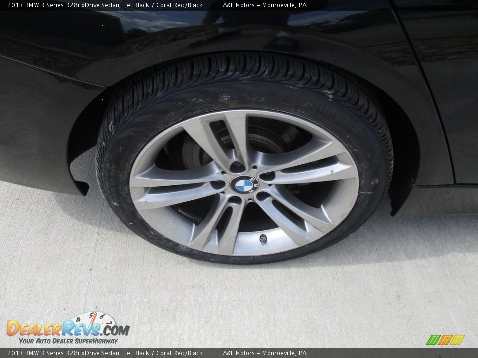 2013 BMW 3 Series 328i xDrive Sedan Jet Black / Coral Red/Black Photo #3