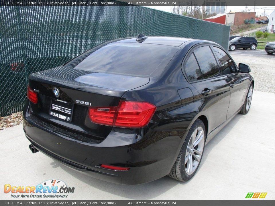 2013 BMW 3 Series 328i xDrive Sedan Jet Black / Coral Red/Black Photo #4