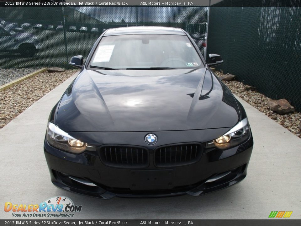 2013 BMW 3 Series 328i xDrive Sedan Jet Black / Coral Red/Black Photo #6