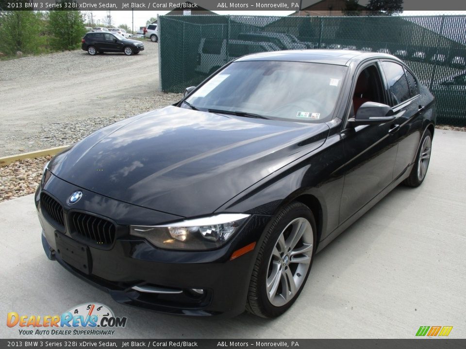 2013 BMW 3 Series 328i xDrive Sedan Jet Black / Coral Red/Black Photo #7