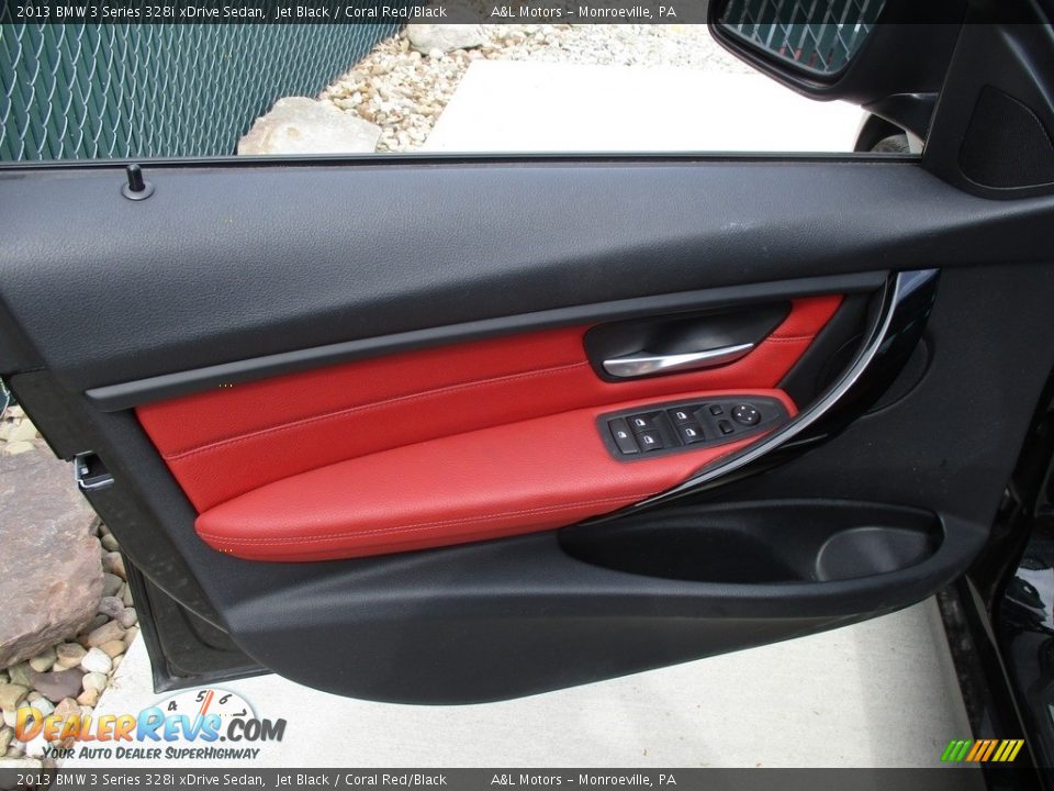 2013 BMW 3 Series 328i xDrive Sedan Jet Black / Coral Red/Black Photo #10