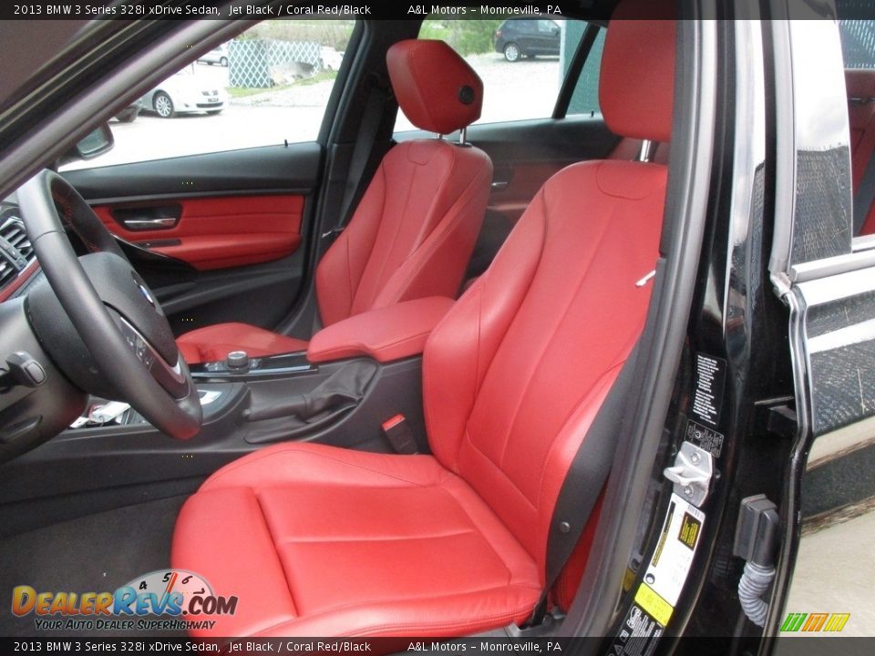 2013 BMW 3 Series 328i xDrive Sedan Jet Black / Coral Red/Black Photo #13