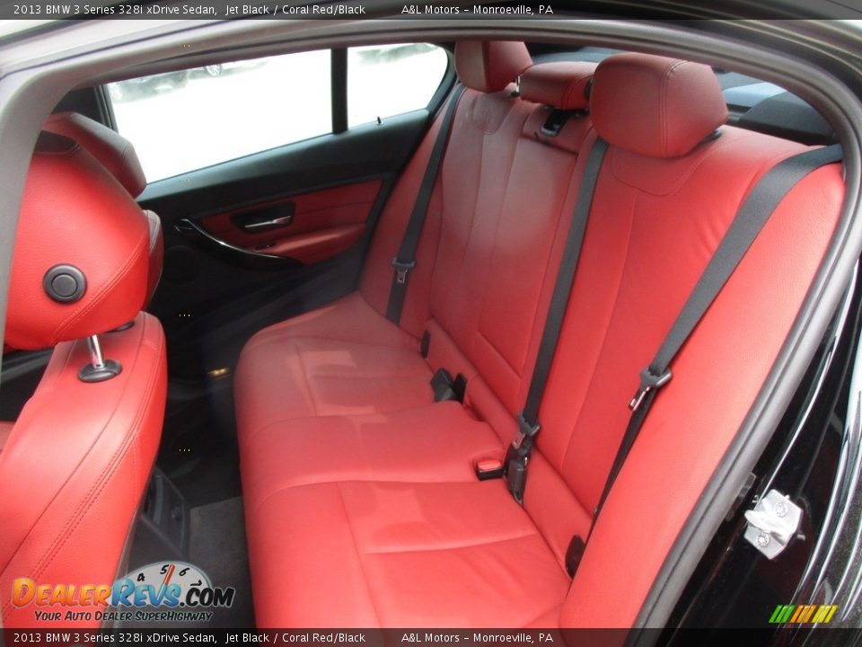 2013 BMW 3 Series 328i xDrive Sedan Jet Black / Coral Red/Black Photo #14