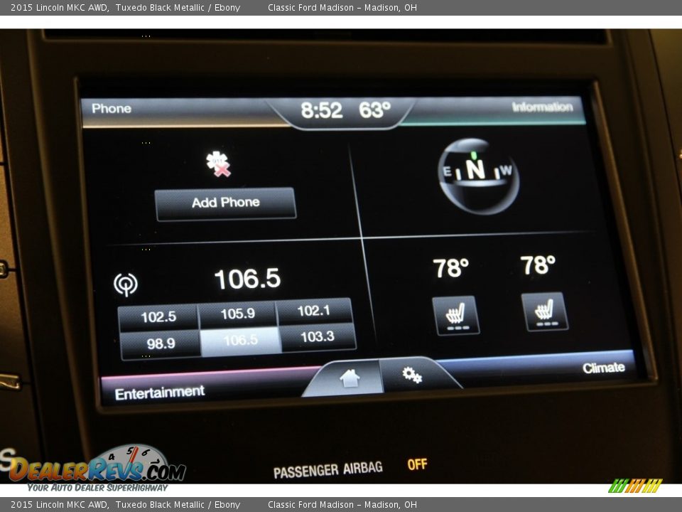 2015 Lincoln MKC AWD Tuxedo Black Metallic / Ebony Photo #9