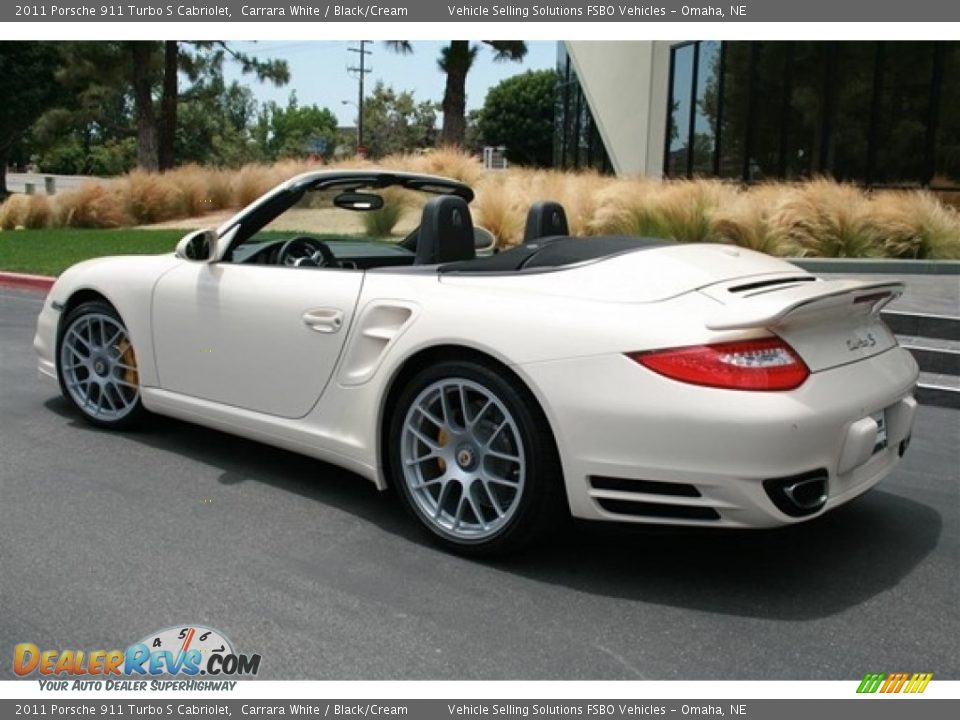 2011 Porsche 911 Turbo S Cabriolet Carrara White / Black/Cream Photo #2