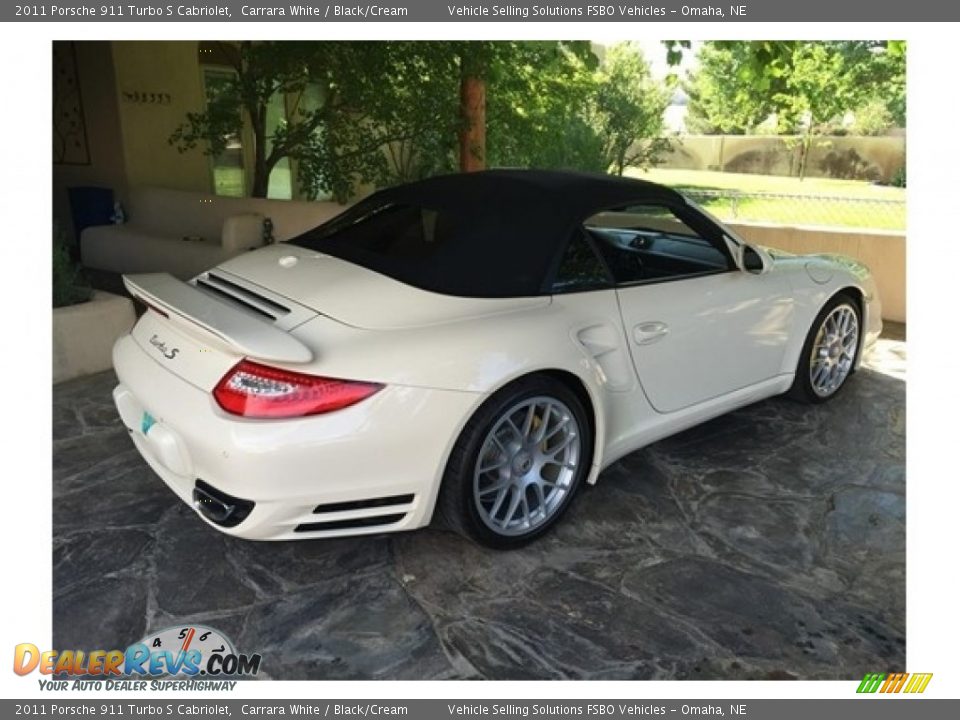 2011 Porsche 911 Turbo S Cabriolet Carrara White / Black/Cream Photo #6