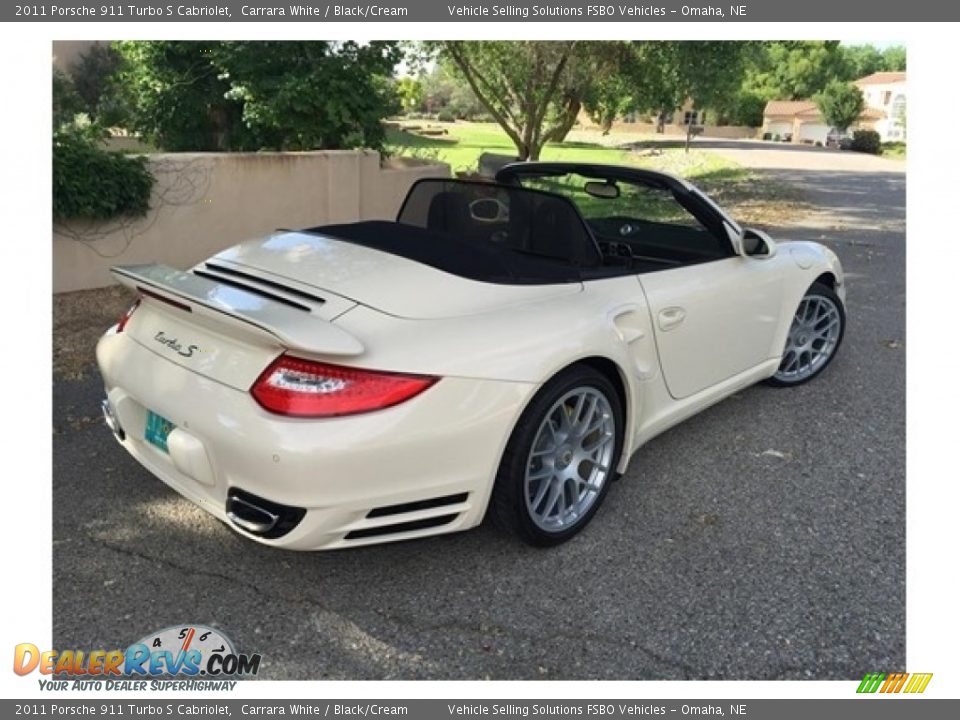 2011 Porsche 911 Turbo S Cabriolet Carrara White / Black/Cream Photo #30