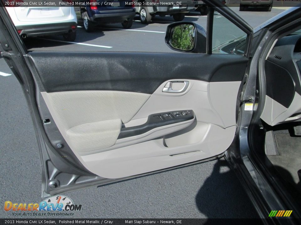 2013 Honda Civic LX Sedan Polished Metal Metallic / Gray Photo #13