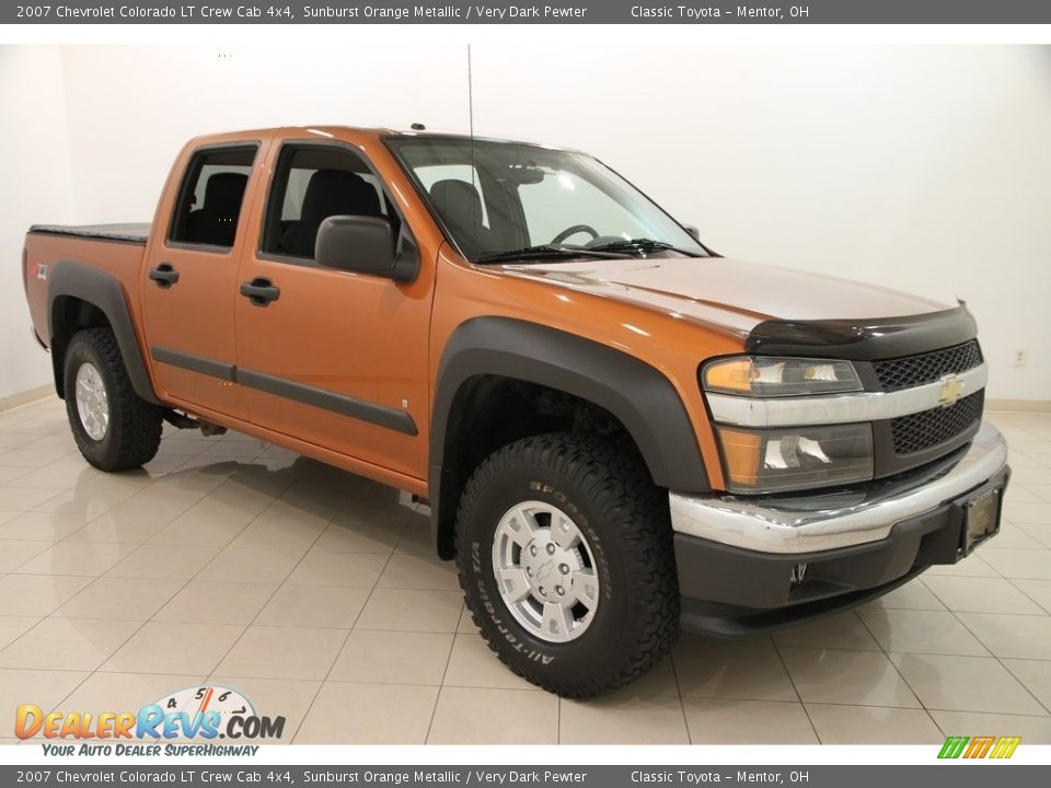 2007 Chevrolet Colorado LT Crew Cab 4x4 Sunburst Orange Metallic / Very Dark Pewter Photo #1