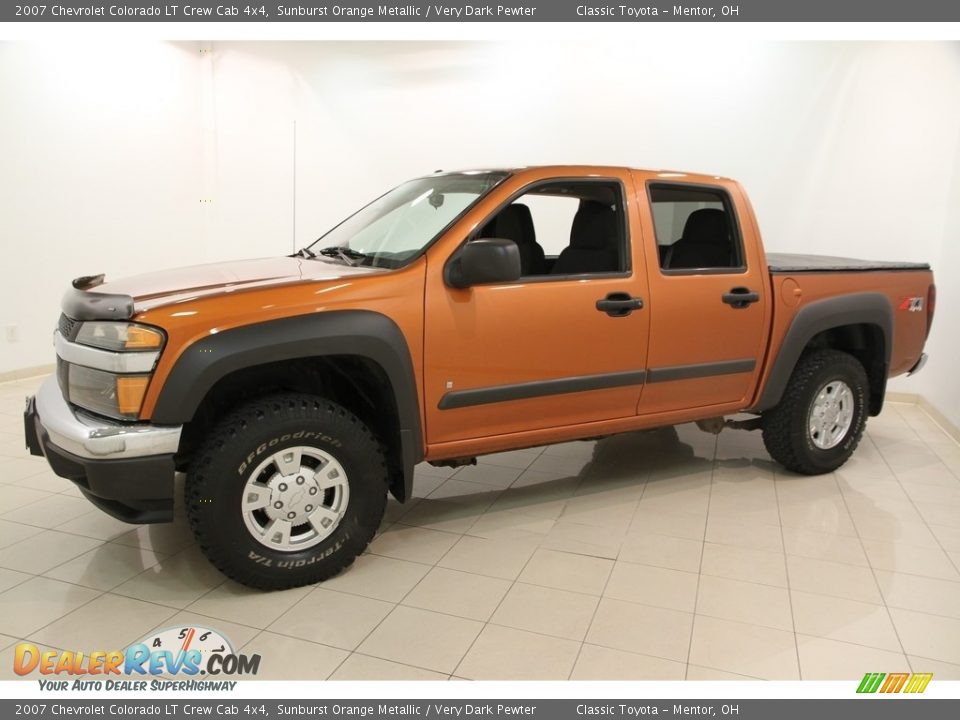2007 Chevrolet Colorado LT Crew Cab 4x4 Sunburst Orange Metallic / Very Dark Pewter Photo #3
