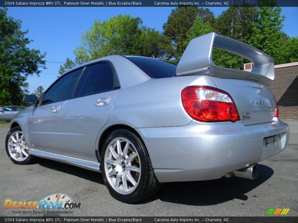 2004 Subaru Impreza WRX STi Platinum Silver Metallic / Blue Ecsaine/Black Photo #8
