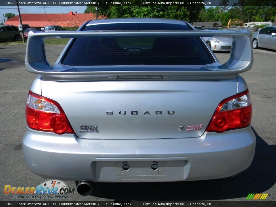 2004 Subaru Impreza WRX STi Platinum Silver Metallic / Blue Ecsaine/Black Photo #9