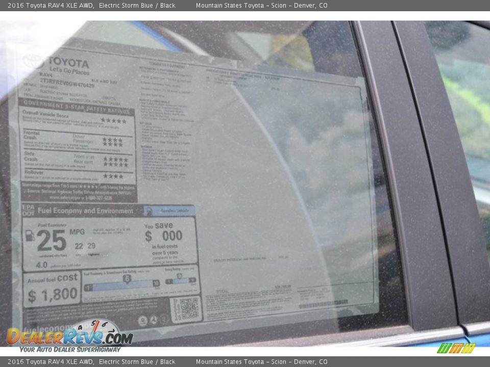 2016 Toyota RAV4 XLE AWD Electric Storm Blue / Black Photo #10
