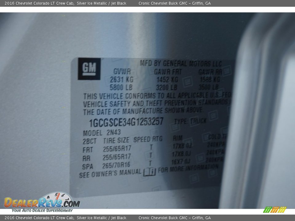 2016 Chevrolet Colorado LT Crew Cab Silver Ice Metallic / Jet Black Photo #16