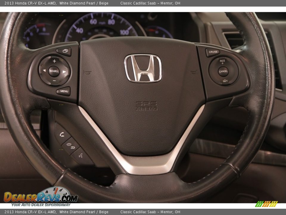 2013 Honda CR-V EX-L AWD White Diamond Pearl / Beige Photo #6