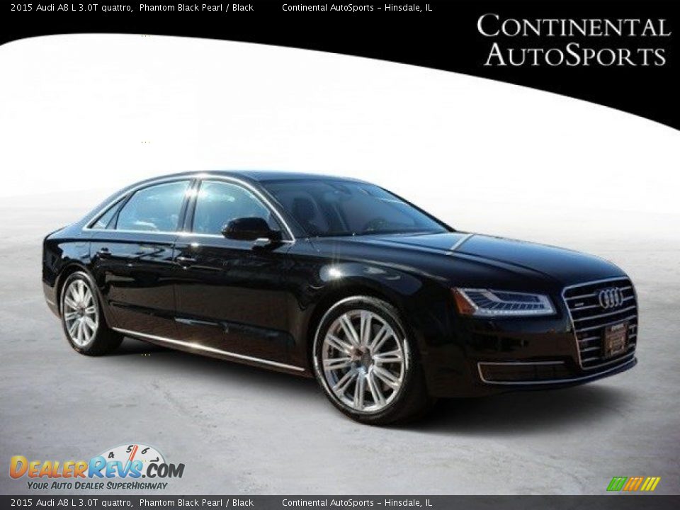 2015 Audi A8 L 3.0T quattro Phantom Black Pearl / Black Photo #1