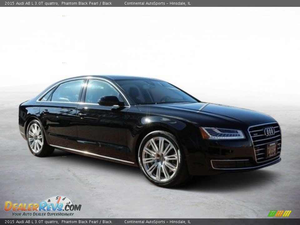 2015 Audi A8 L 3.0T quattro Phantom Black Pearl / Black Photo #2