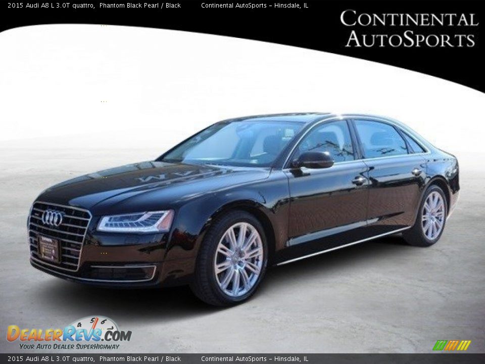 2015 Audi A8 L 3.0T quattro Phantom Black Pearl / Black Photo #8