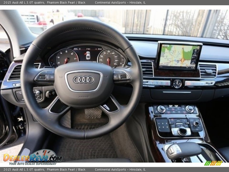 2015 Audi A8 L 3.0T quattro Phantom Black Pearl / Black Photo #26