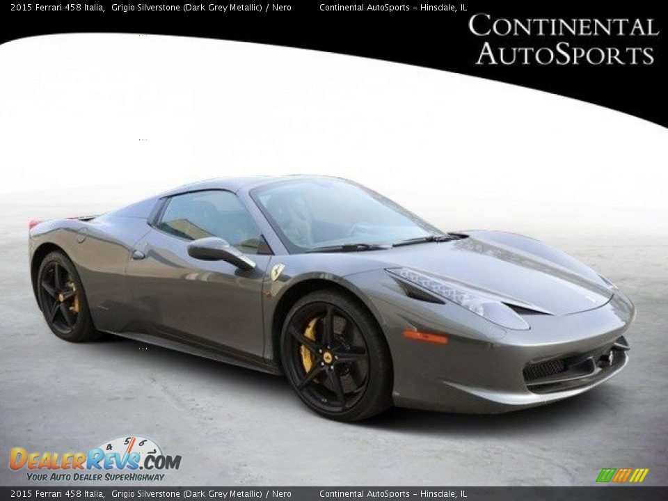 2015 Ferrari 458 Italia Grigio Silverstone (Dark Grey Metallic) / Nero Photo #1