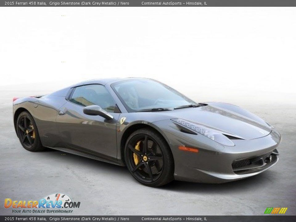 2015 Ferrari 458 Italia Grigio Silverstone (Dark Grey Metallic) / Nero Photo #2