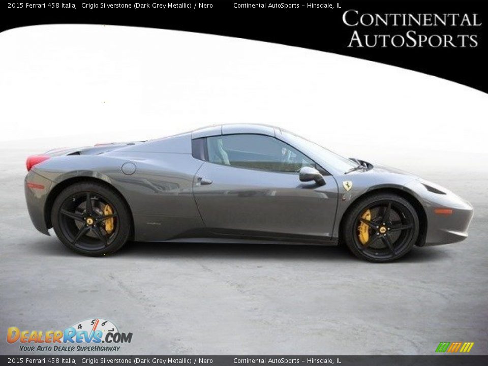 2015 Ferrari 458 Italia Grigio Silverstone (Dark Grey Metallic) / Nero Photo #3