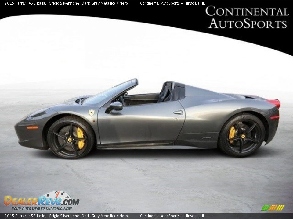 2015 Ferrari 458 Italia Grigio Silverstone (Dark Grey Metallic) / Nero Photo #9