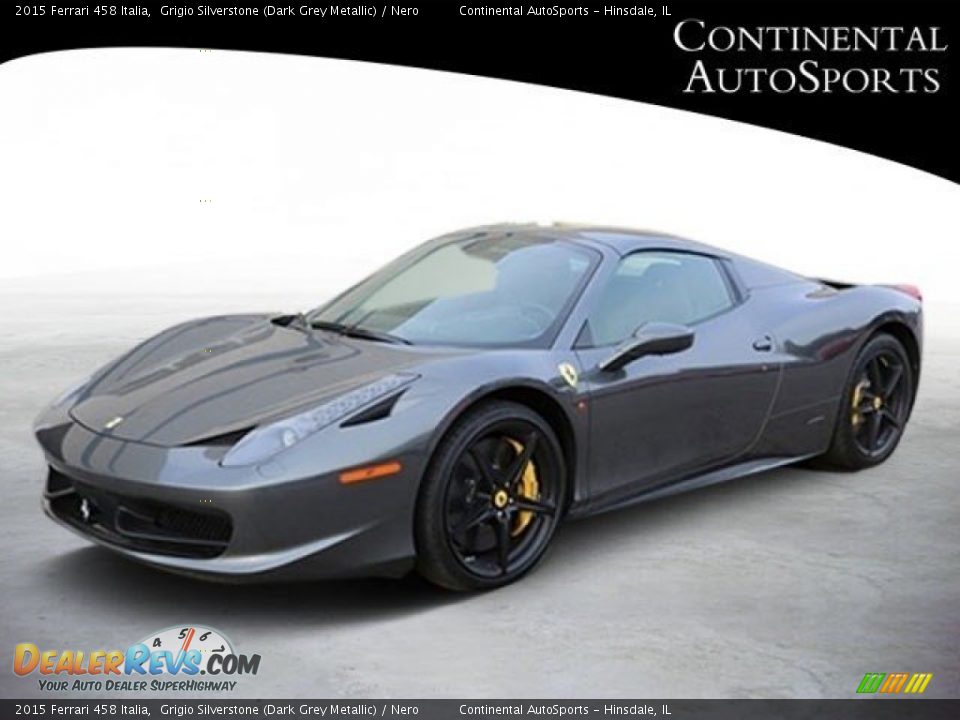 2015 Ferrari 458 Italia Grigio Silverstone (Dark Grey Metallic) / Nero Photo #10