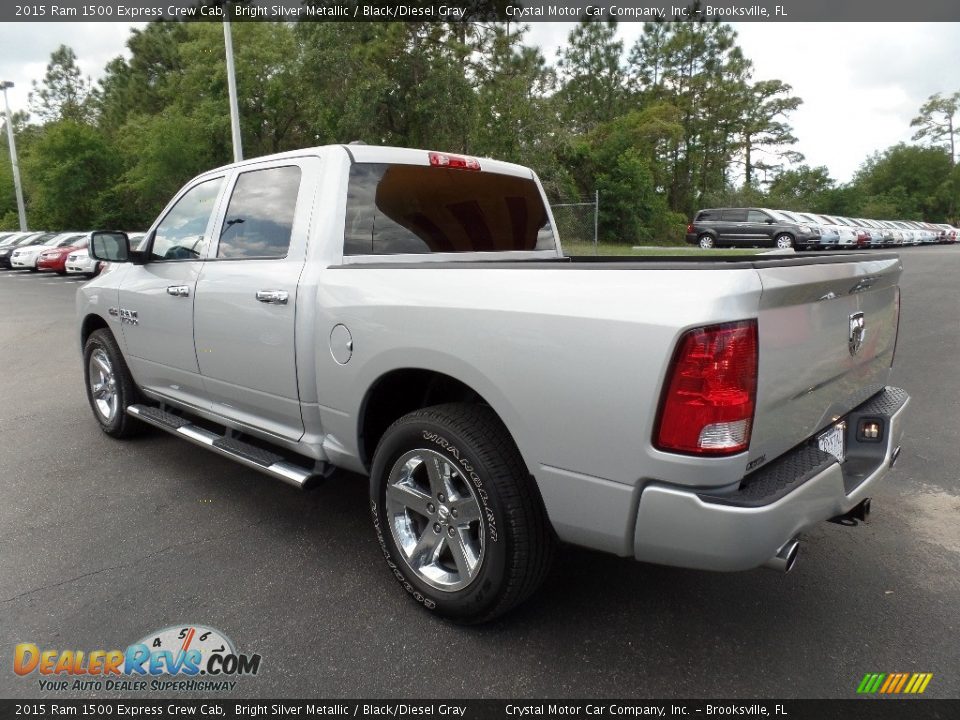 2015 Ram 1500 Express Crew Cab Bright Silver Metallic / Black/Diesel Gray Photo #3