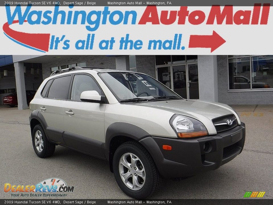 2009 Hyundai Tucson SE V6 4WD Desert Sage / Beige Photo #1