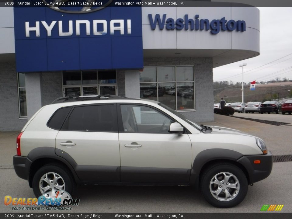 2009 Hyundai Tucson SE V6 4WD Desert Sage / Beige Photo #2