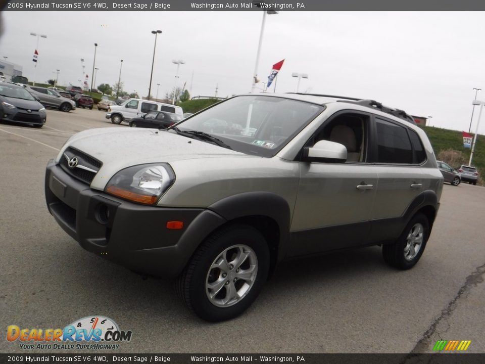 2009 Hyundai Tucson SE V6 4WD Desert Sage / Beige Photo #6